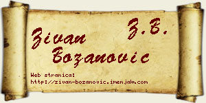 Živan Božanović vizit kartica